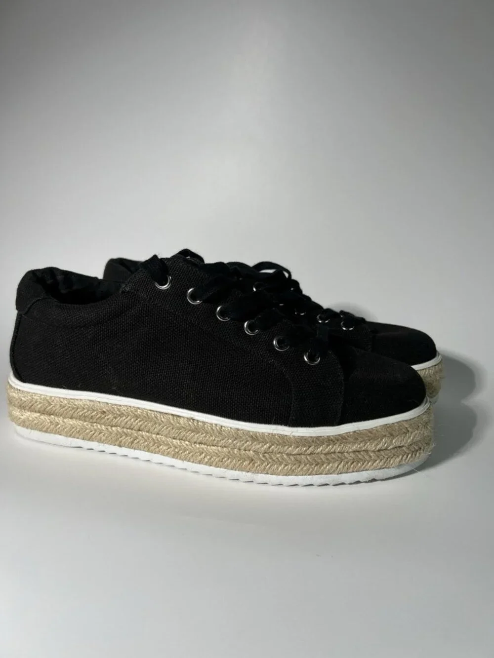Steve Madden Billie Espadrille Platform Sneakers Black Women’s 9.5M